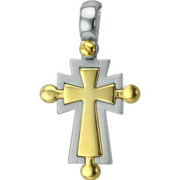 Βαπτιστικός σταυρός 14Κ Λευκόχρυσος και Χρυσός