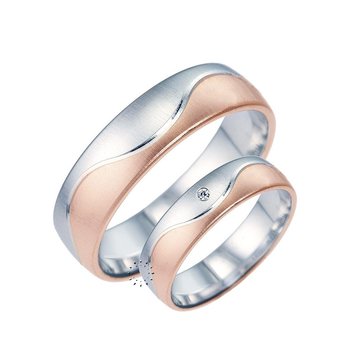 Wedding rings from 14ct Rose Gold and Whitegold with Diamond