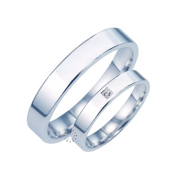 Wedding rings from 18ct whitegold and Diamond