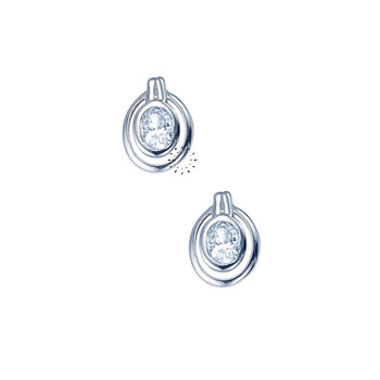 Earrings 14ct white gold with