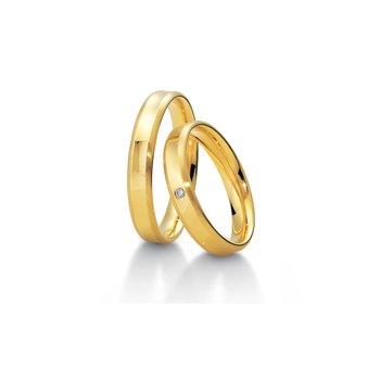 Wedding rings in 14ct Gold with Diamond Breuning
