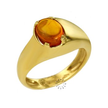 Ring 18ct Gold with Amber