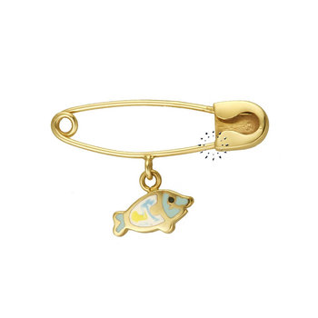 Pin 14ct Gold with hanging charms