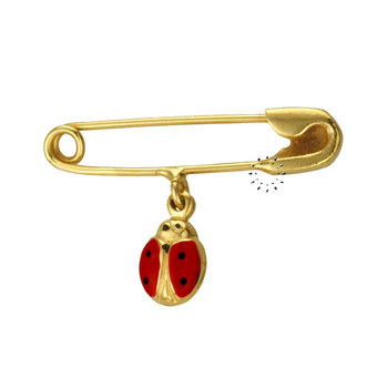 Pin 14ct Gold with hanging charms