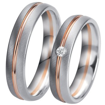 Wedding rings 14ct White Pink
