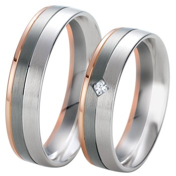 Wedding rings 14ct White Pink