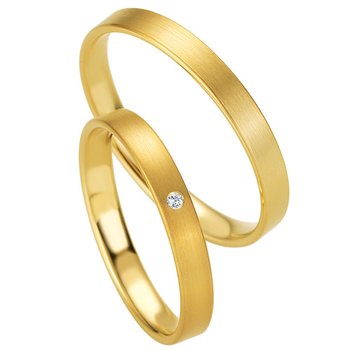 Wedding rings in 8ct Gold with Diamond Breuning