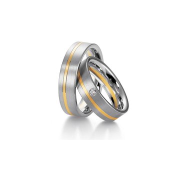Wedding rings in 8ct Gold and Whitegold with Diamonds Breuning