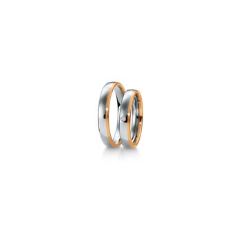 Wedding rings from 14ct Pink Gold and Whitegold with Diamonds by Breuning
