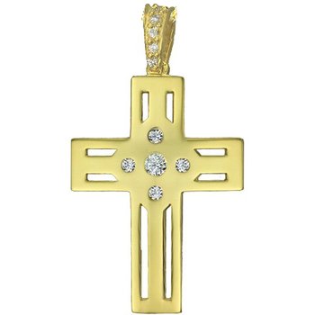 Cross 14ct Gold with zircon by FaCaDoro
