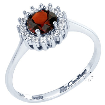 Ring 14ct White gold with Zircon