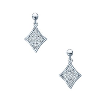Earrings 14ct whitegold with