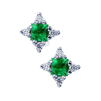 Earrings 18ct with Emerald