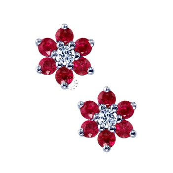 Earrings 18ct with Rubies and