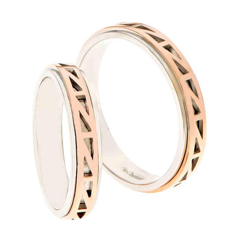 Wedding rings 14ct Rose Gold and Whitegold by FaCaDoro