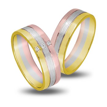 Wedding Rings in 14ct Yellow Gold, White Gold and Pink Gold