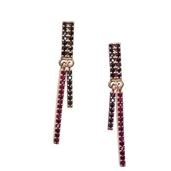Earrings 14ct Rose Gold with zircon SAVVIDIS