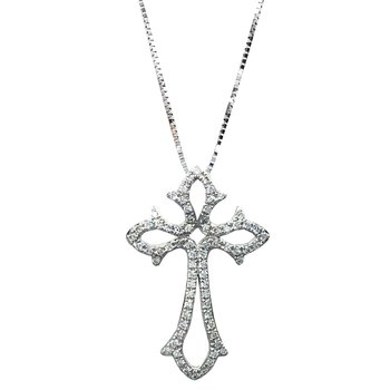 Cross 18K White Gold with