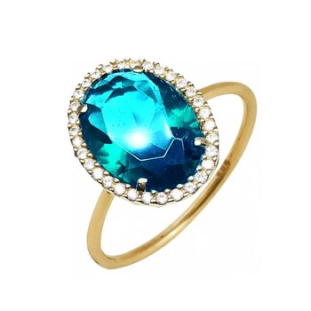Ring 14ct Gold with Zircon by