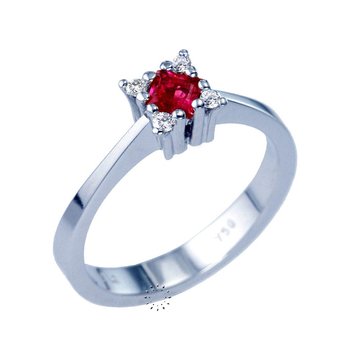 Ring 18ct Whitegold with Ruby