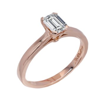 Solitaire ring 14ct Rose Gold
