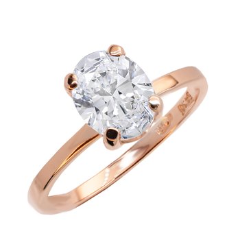 Solitaire ring 14ct Rose Gold