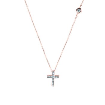 18ct Rose Gold Cross with