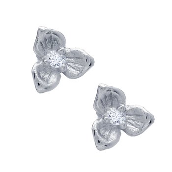 Earrings 14ct white gold with