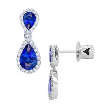 Earrings 18ct white gold with diamonds and iolite SAVVIDIS
