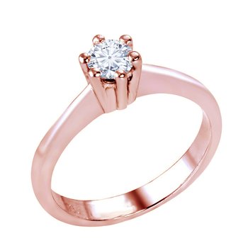 Solitaire ring 14ct rose gold with zircon SAVVIDIS