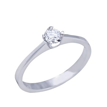 Solitaire ring 18ct white gold with diamonds by BREUNING