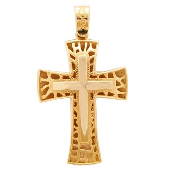 Cross Double Face 14ct Gold