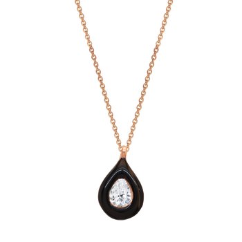 Necklace with tears 14ct rose gold with zircon SAVVIDIS