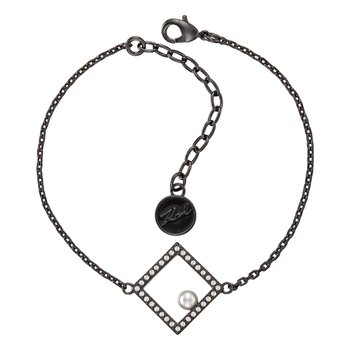 KARL LAGERFELD Geometric Pearl & Pave Square Bracelet