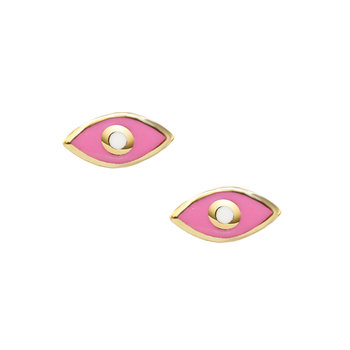 Earrings 9ct Gold Eye with Enamel Ino&Ibo