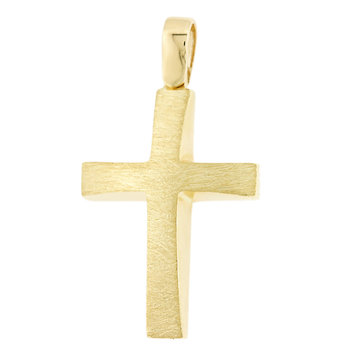 Βαπτιστικός σταυρός SAVVIDIS χρυσός ματ 14Κ