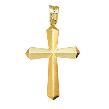 Βαπτιστικός σταυρός χρυσός ματ FaCaDoro 14Κ