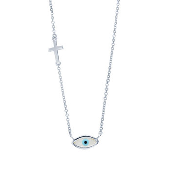 Necklace 9ct White Gold Eye