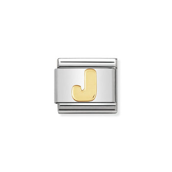 NOMINATION Link - LETTERS in stainless steel with 18k gold J