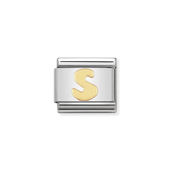 NOMINATION Link - LETTERS in stainless steel with 18k gold S