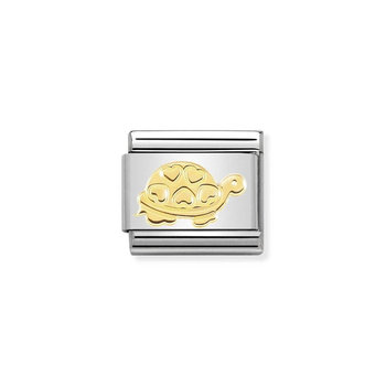 NOMINATION Link - SYMBOLS and steel and 18k gold Turtle with hearts
