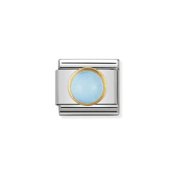 NOMINATION Link - ROUND STONES in stainless steel with 18k gold (06_TURQUOISE)
