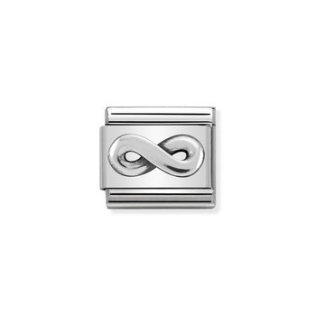 NOMINATION Link - OXIDIZED SYMBOLS in st.steel and sterling silver Infinity