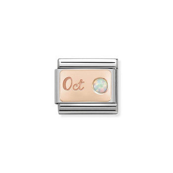 NOMINATION Link - STONE of MONTH in S. Steel and Gold 375 October WHITE OPAL