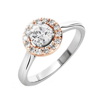 Μονόπετρο δαχτυλίδι SAVVIDIS από λευκόχρυσο και ροζ χρυσό 18Κ με διαμάντια (No 54)