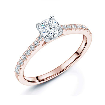 Μονόπετρο δαχτυλίδι SAVVIDIS 18K ροζ χρυσό και λευκόχρυσο με διαμάντια (Νο 52)
