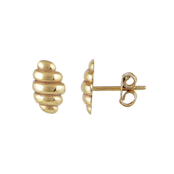 Σκουλαρίκια κουμπωτά χρυσά SAVVIDIS 14K σε σχήμα οβάλ