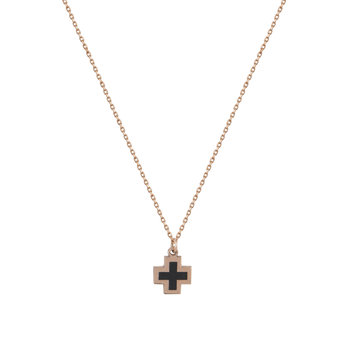 Necklace 9ct Rose Gold with Cross by SAVVIDIS