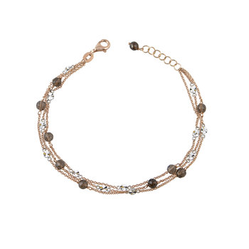 Bracelet 14ct Rose Gold and White Gold with Crystals by SAVVIDIS