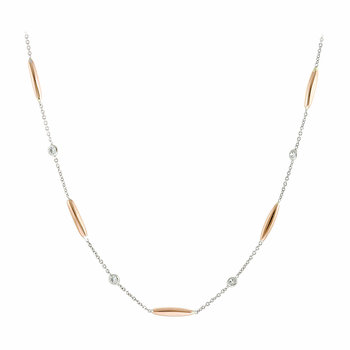 Necklace 14ct White Gold and Rose Gold with Zircon by SAVVIDIS